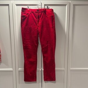 Talbots high waist straight leg red Corduroy Pants